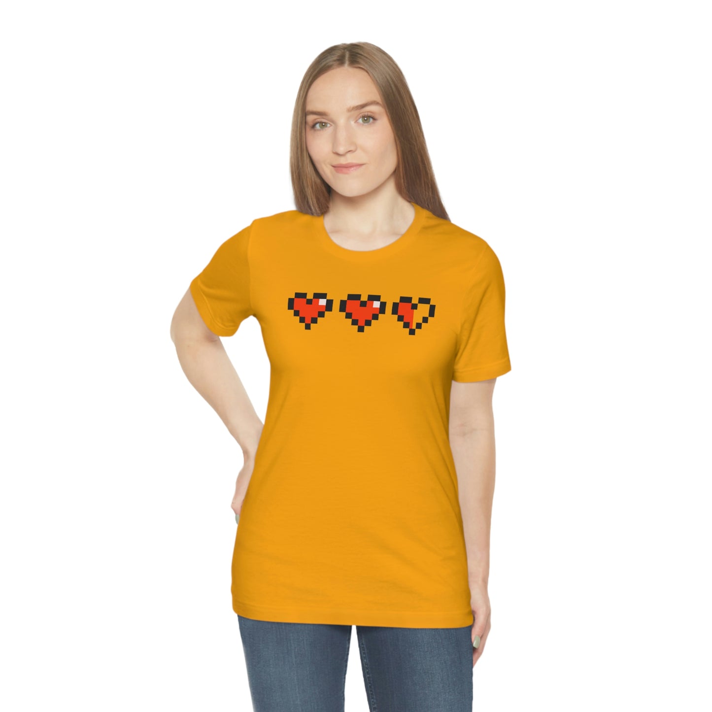 Hearts 2 1/2 8 Bit Style Unisex Jersey Short Sleeve Tee