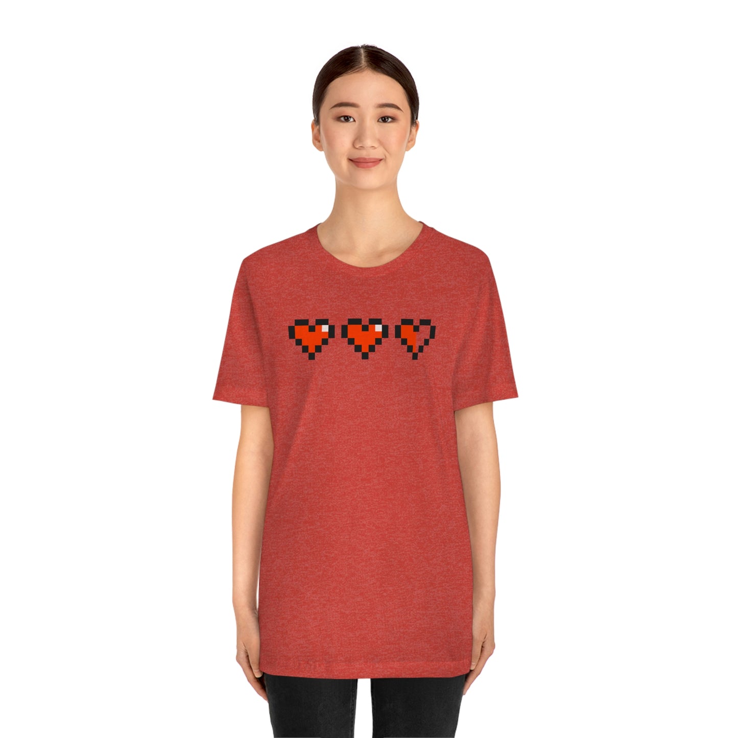 Hearts 2 1/2 8 Bit Style Unisex Jersey Short Sleeve Tee