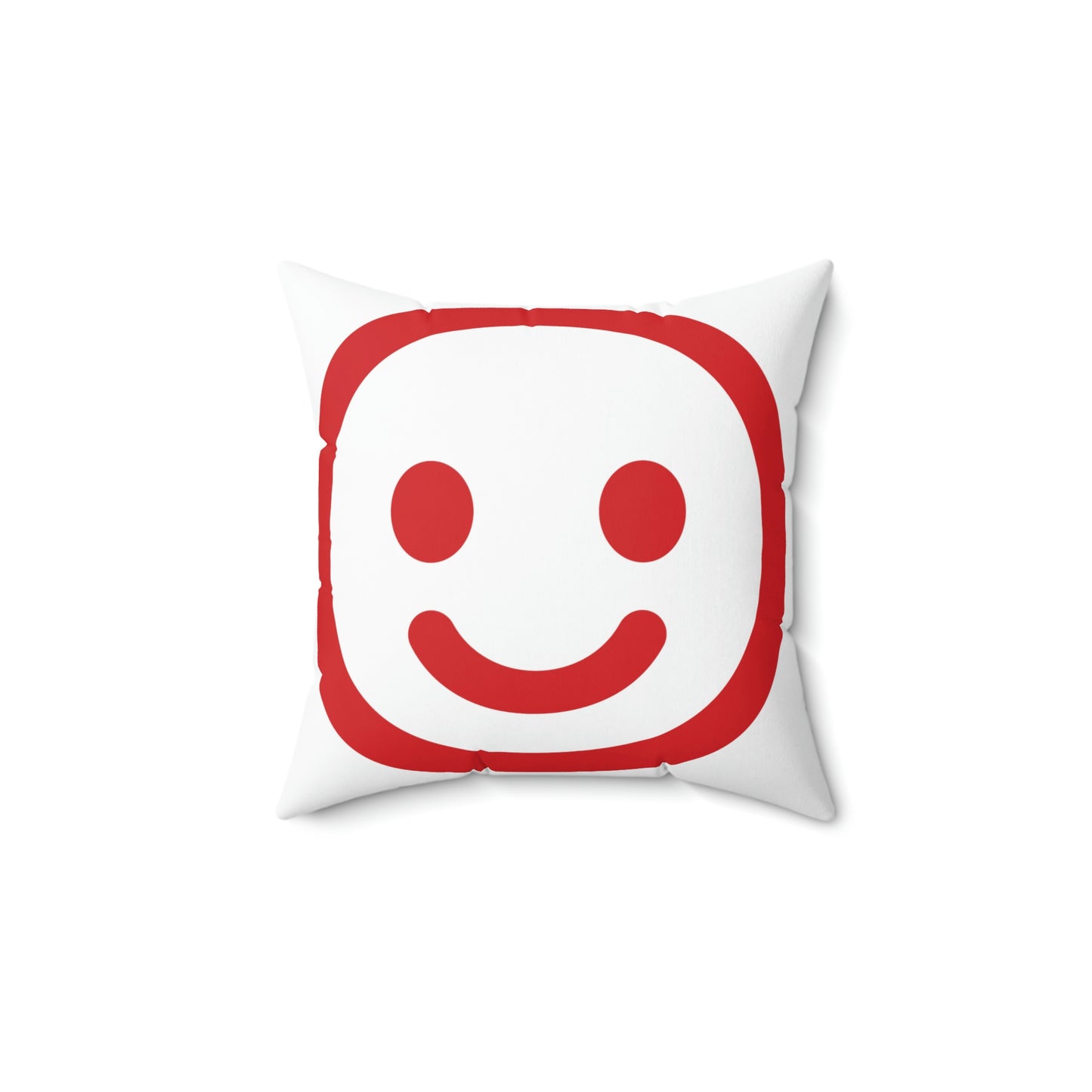 Smiley Face Spun Polyester Square Pillow