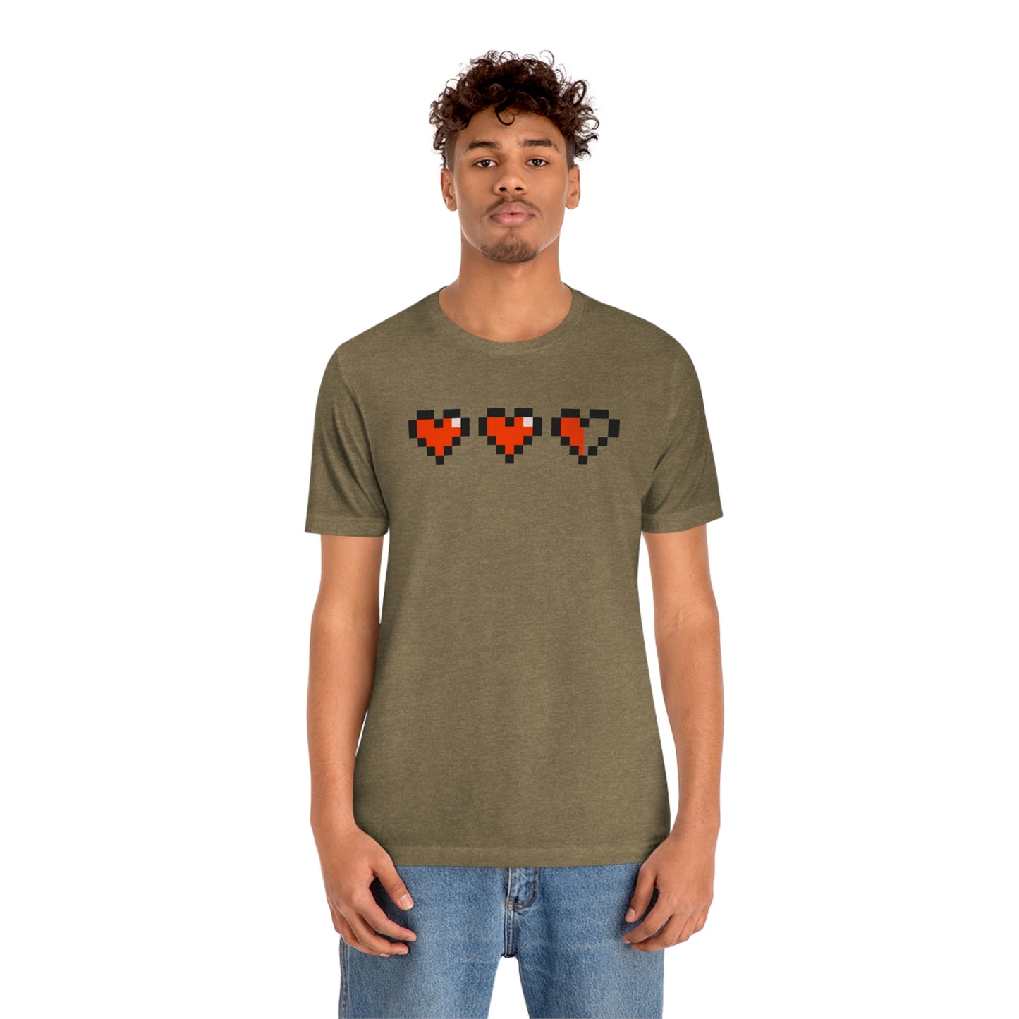 Hearts 2 1/2 8 Bit Style Unisex Jersey Short Sleeve Tee