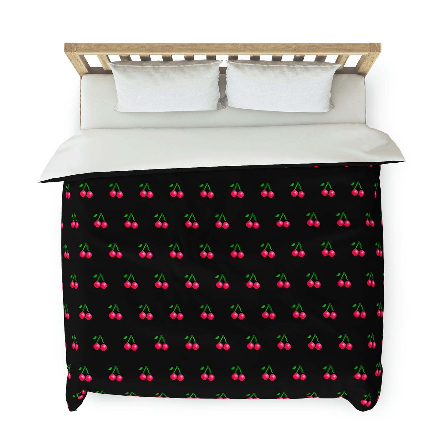 Cherries 8 Bit Video Game Style Duvet Cover