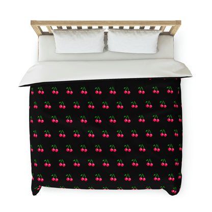 Cherries 8 Bit Video Game Style Duvet Cover