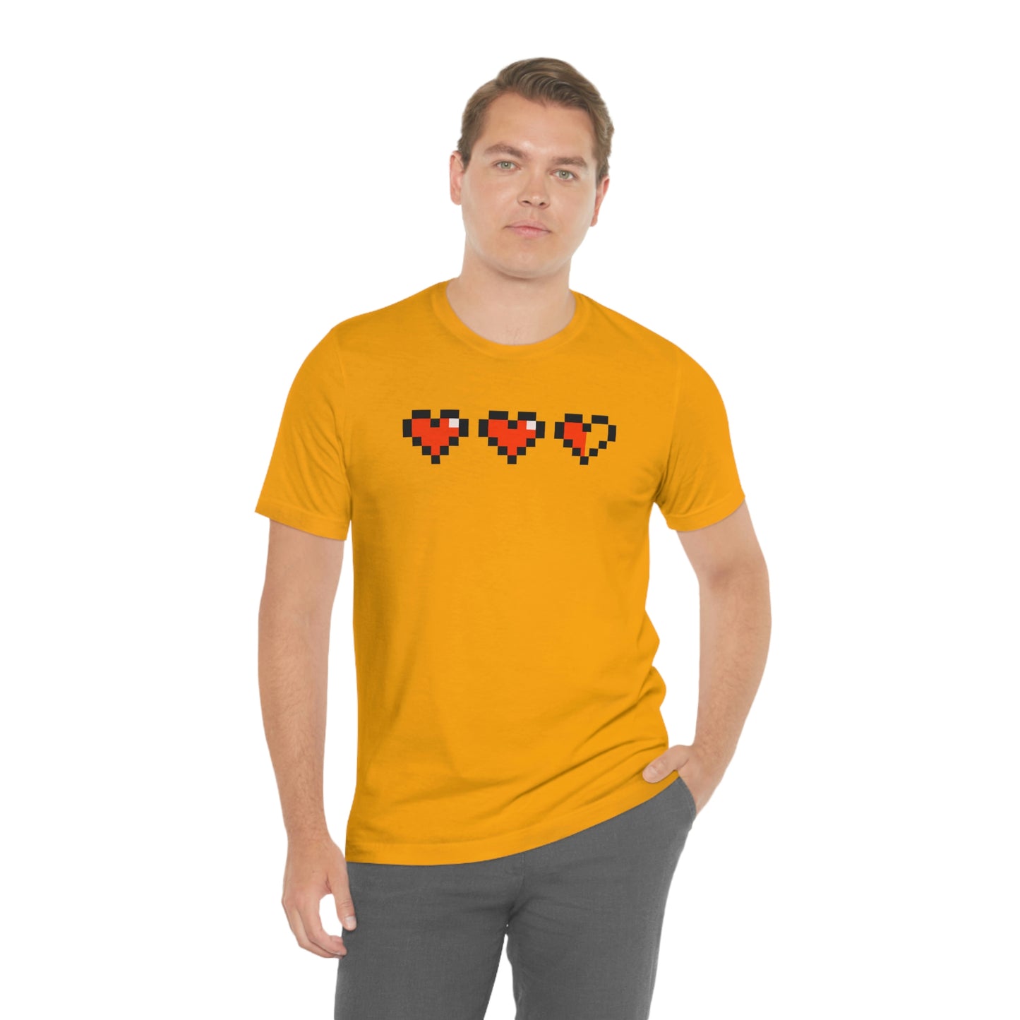 Hearts 2 1/2 8 Bit Style Unisex Jersey Short Sleeve Tee