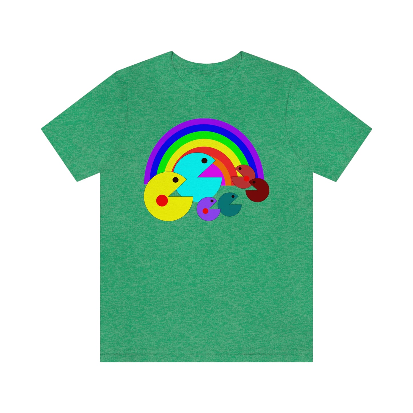 Pac Man Style Rainbow Unisex Jersey Short Sleeve Tee