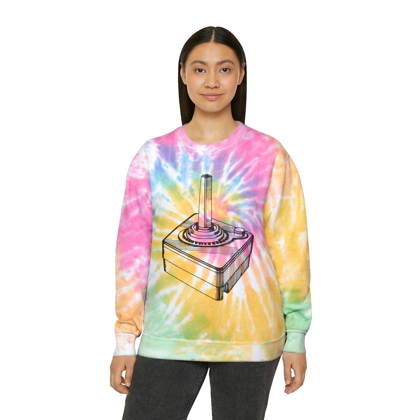 Retro Joystick Unisex Tie-Dye Sweatshirt